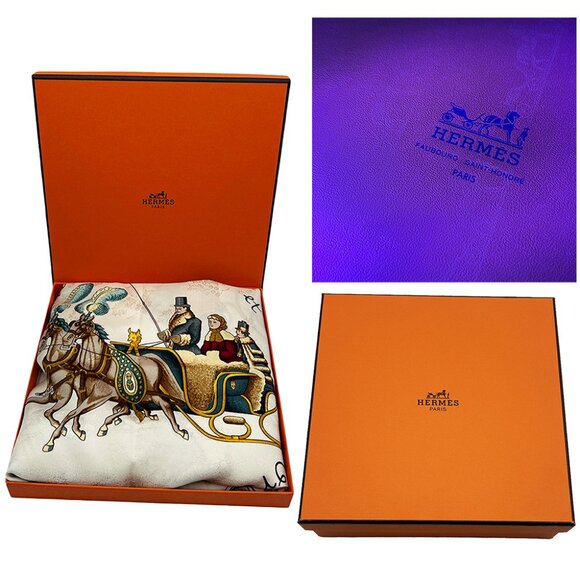 Hermès Scarf Plumes Et Grelots Jacquard 100% Silk 90 - Picture 1 of 11